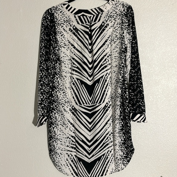 Three Eighty Two Black and White Long Sleeve Mini Dress XS - Picture 6 of 7